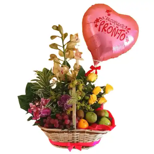 Orquidea Arreglo Floral Frutero Con S