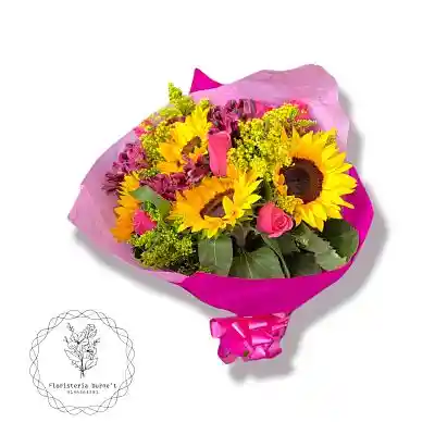 Flores Y Girasoles En Bouquet