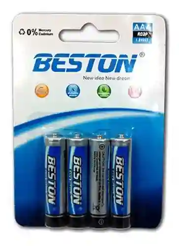 Pilas 4 Baterias Carbon Aaa 1.5 V Beston