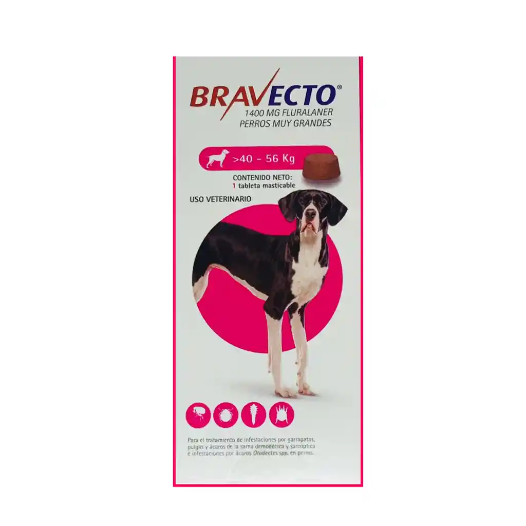 Bravecto 1400 Mg Tableta Para Perro De 40 - 56 Kg