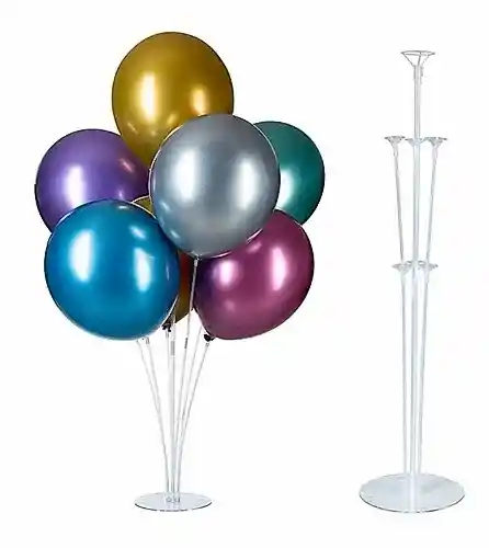 Base Para Globos En Acrílico Transparente Para 7 Bombas