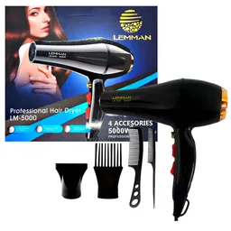 Secador De Cabello Leman 5000 W Con 4 Accesorios