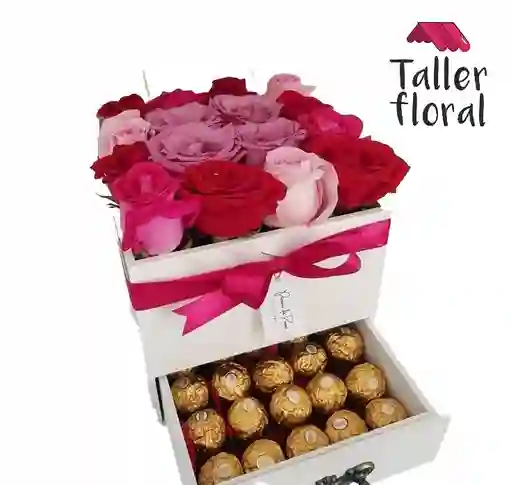 Chocolates Baul Amor Con Rosas Y