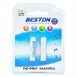 Batería Pila Aaa 750mah Beston 1.2v X 2 Unidades