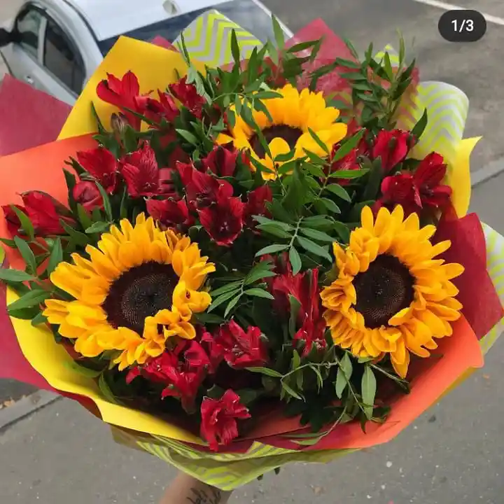 Astromelias Y Girasoles