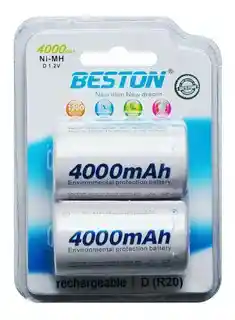 Pila Bateria Beston Recargable Bst-d R20 4000 1.2v Ni-mh X2u
