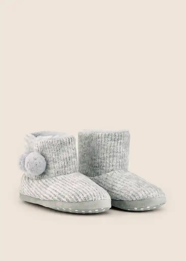 Pantuflas Bota Gris Talla S