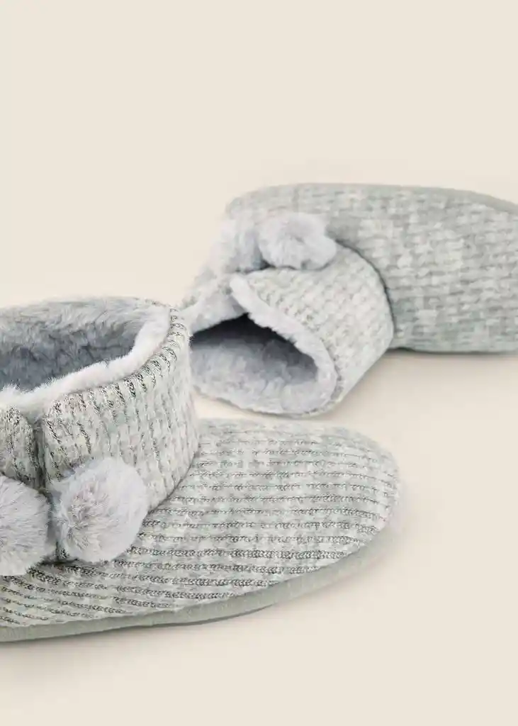 Pantuflas Bota Gris Talla S