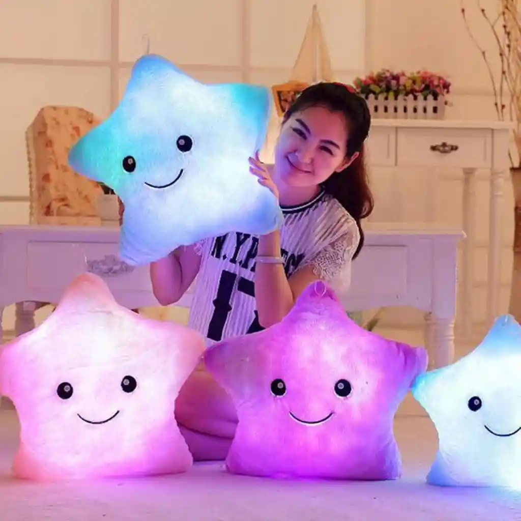 Estrella Luminosa Almohada Cojin Peluche Con Luz