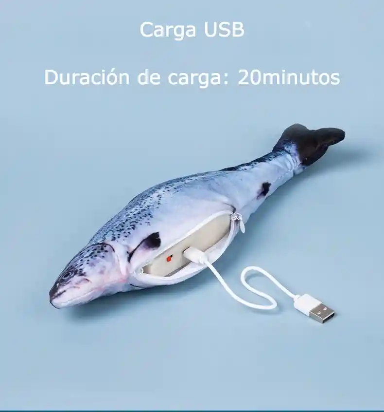 Juguete Regalo Para Gato Pescado Electrico Con Movimiento