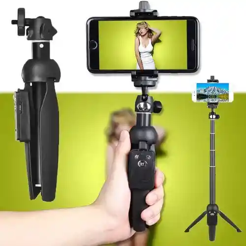 Tripode Selfie Stick Yt-9928 Portátil Bluetooth Handheld 3-1