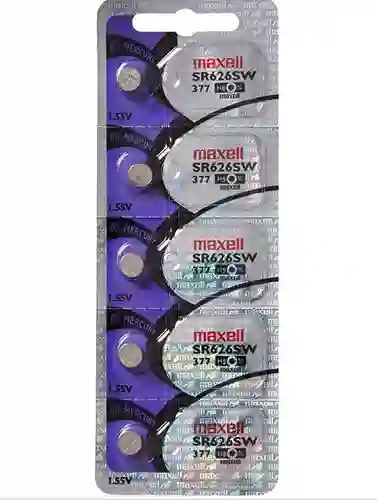 Maxell Pila Bateria 377 (sr626sw) 1.55v Original Pack X 5