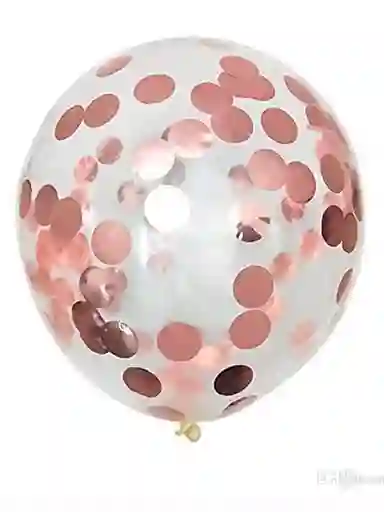 Bomba Cristal R12 Con Confeti Oro Rosa