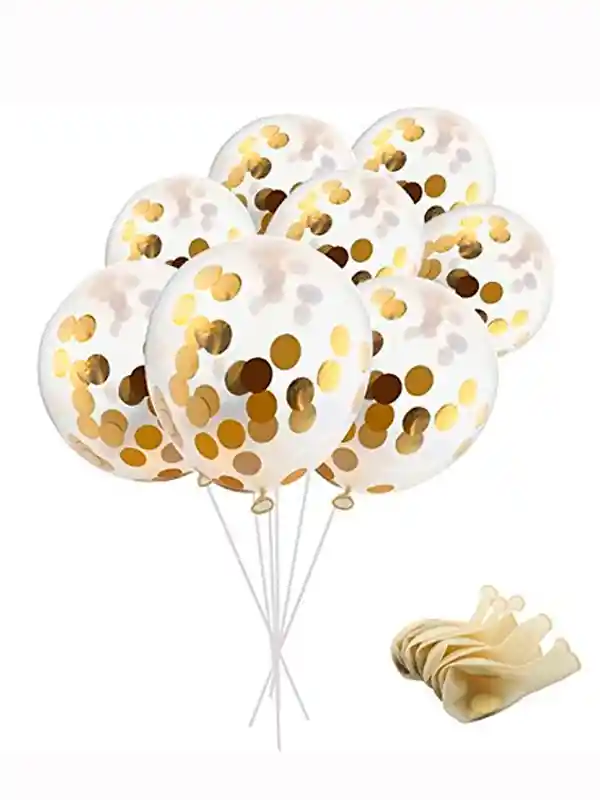 Bomba Globo Biodegradable Cristal Con Confetti Dorado R12