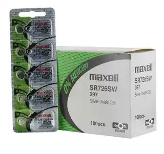 Maxell Pila Bateria 397 (Sr726Sw) 1.55V Original Pack X 5