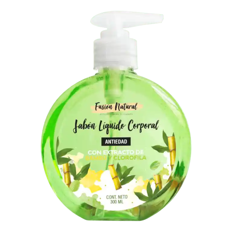 Jabón Líquido Natural «antiedad» De Bambú Y Clorofila X 300 Ml