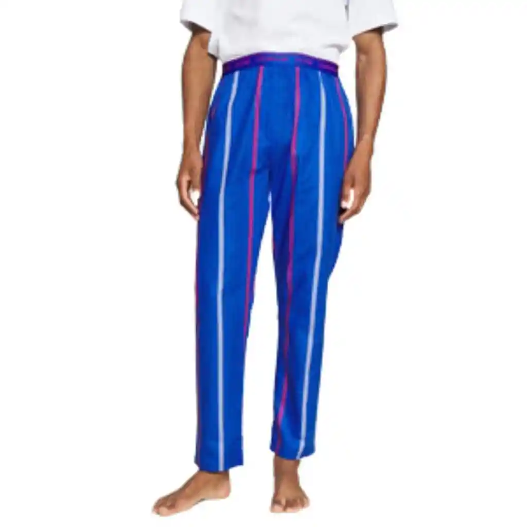 Talla M O L - Pantalón Pijama Hombre Rayas Azul Calvin Klein Blue | Original