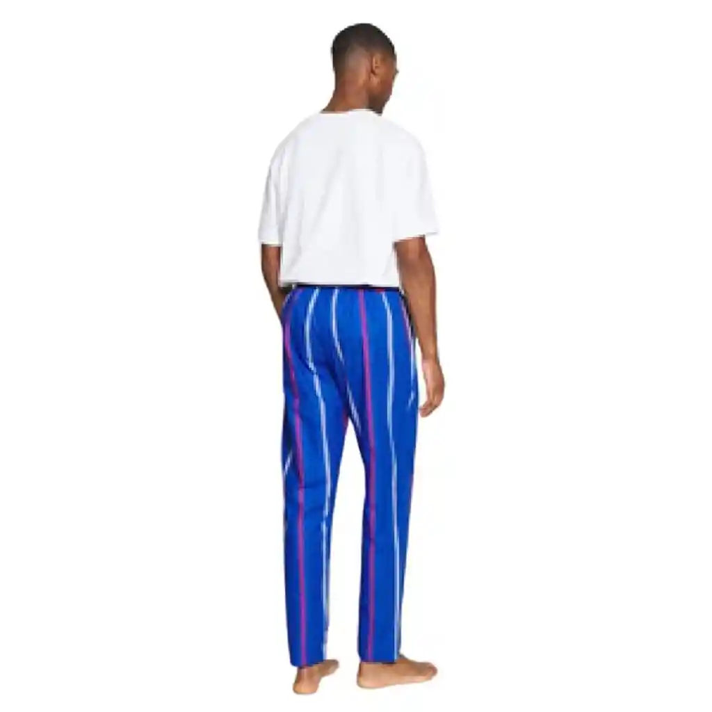 Talla M O L - Pantalón Pijama Hombre Rayas Azul Calvin Klein Blue | Original