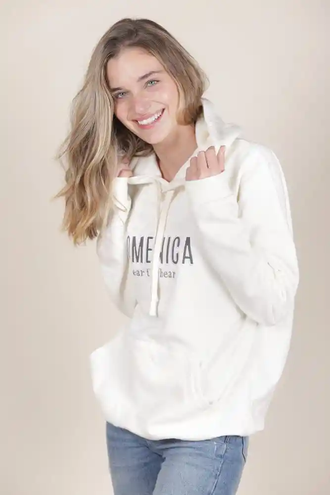 Hoodie Domenica Crema Unisex Talla M