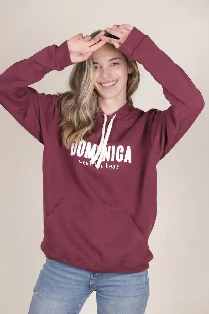 Hoodie Domenica Vinotinto Unisex Talla Xl