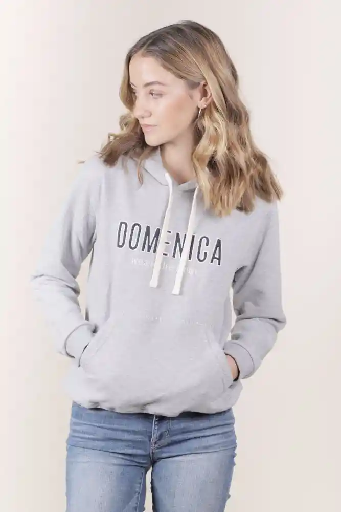 Hoodie Domenica Gris Claro Unisex Talla L