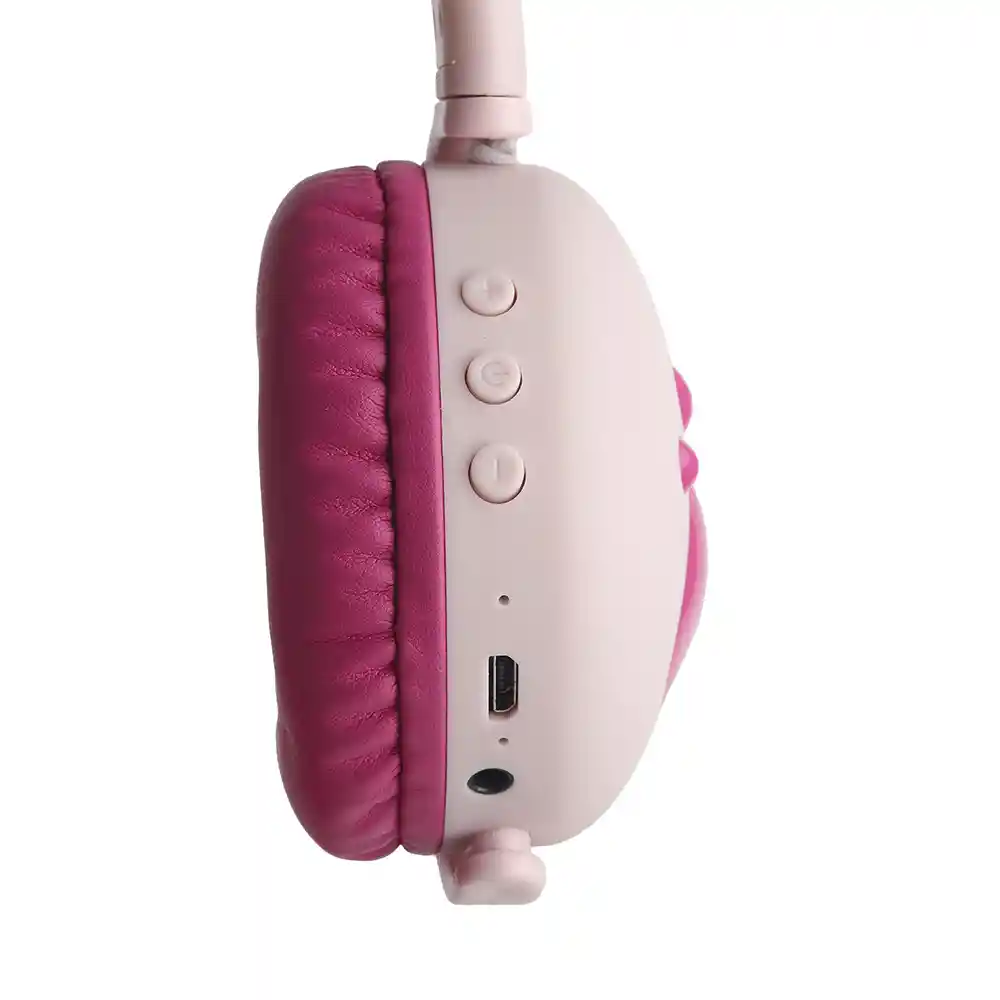 Audifonos Diadema Inalambricos Microfono Bluetooh Luz Led Hello Bear Bk5 Rosa Oscuro (5145)