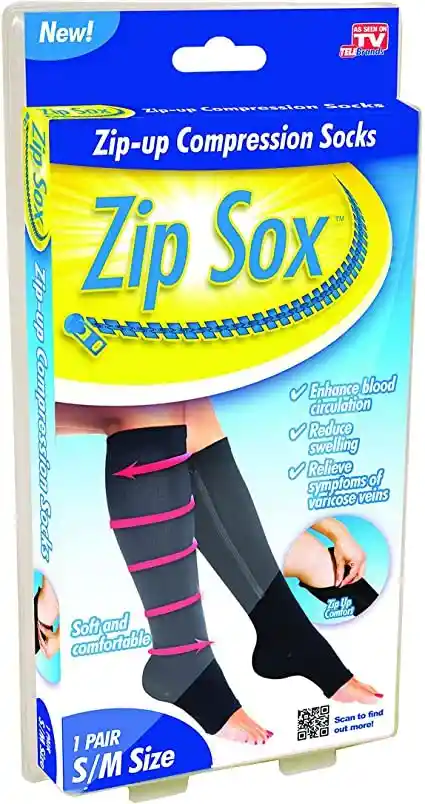 Medias De Compresión Anti Vena Várice Cremallera Zip Sox