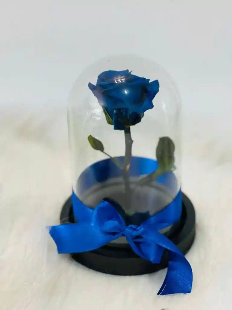 Mini Rosa Preservada Azul