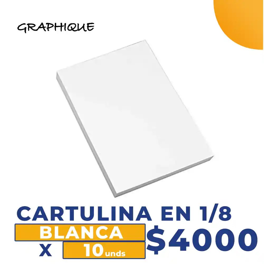 Cartulina En 1/8 Blanca X 10und