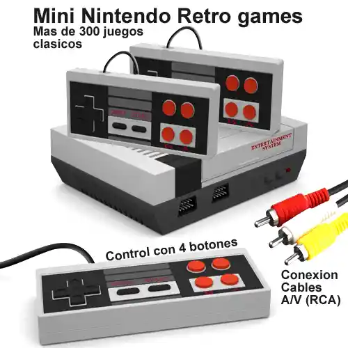 Nintendo Video Juego Mini + 320 Juegos Clasicos Incluidos