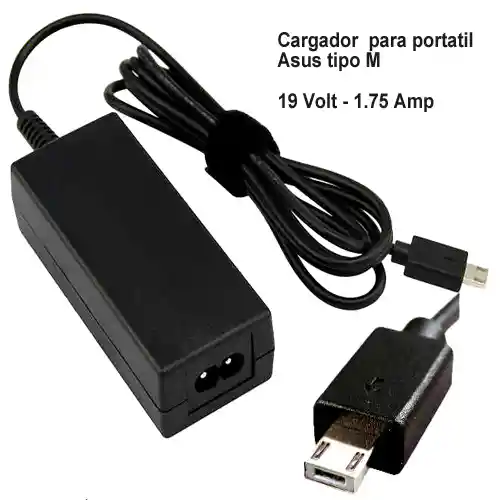 Asus Cargador Para Computador Portatil19Volt/1,75Amp (3,0X1,1Mm) Punta Tipo M (Mini Usb) Genericos