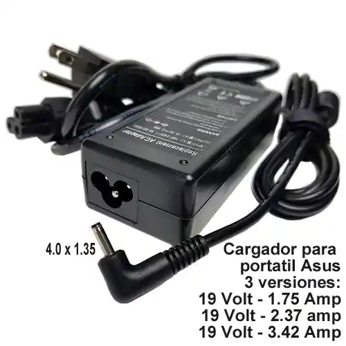 Asus Cargador Para Computador Portatil19Volt/2,37Amp (4,0X1,35Mm) Genericos