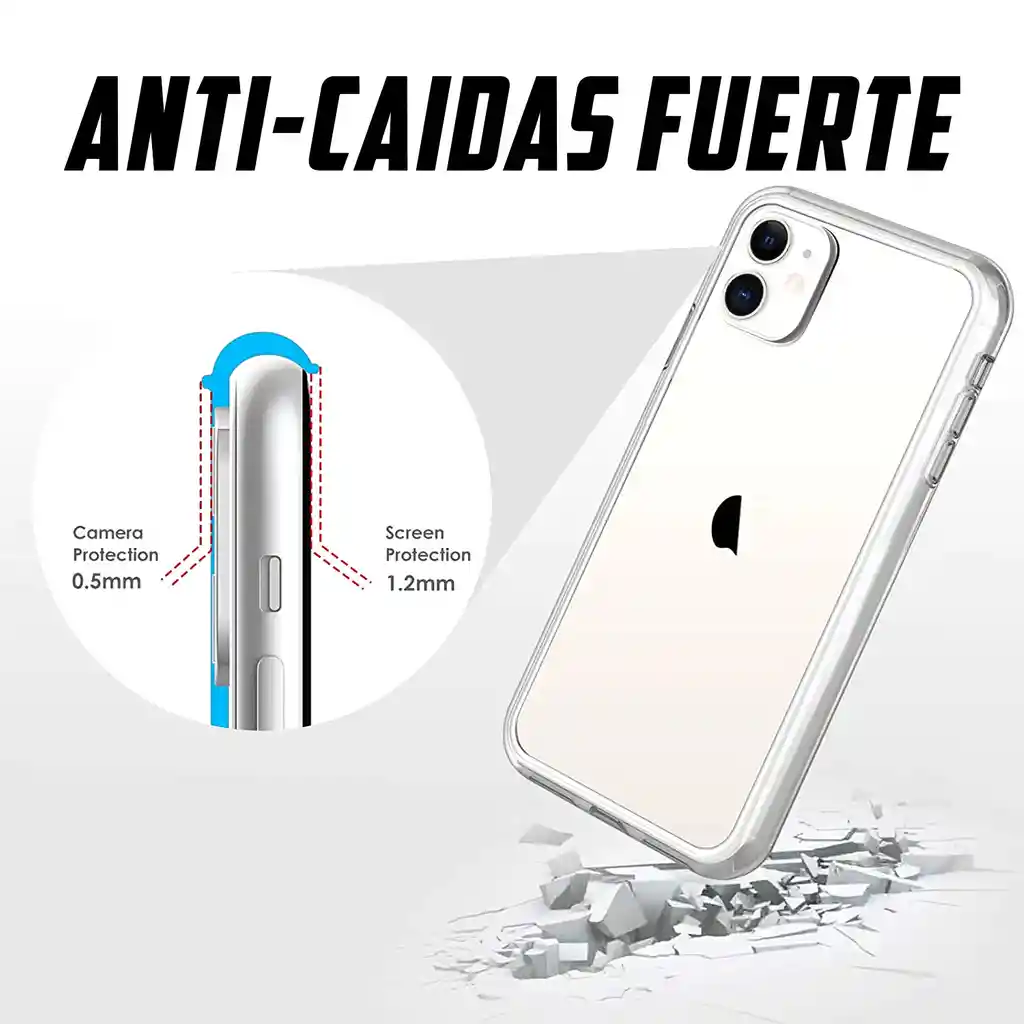 Estuche De Iphone 12 Pro Max Rigido Hibrido Transparente
