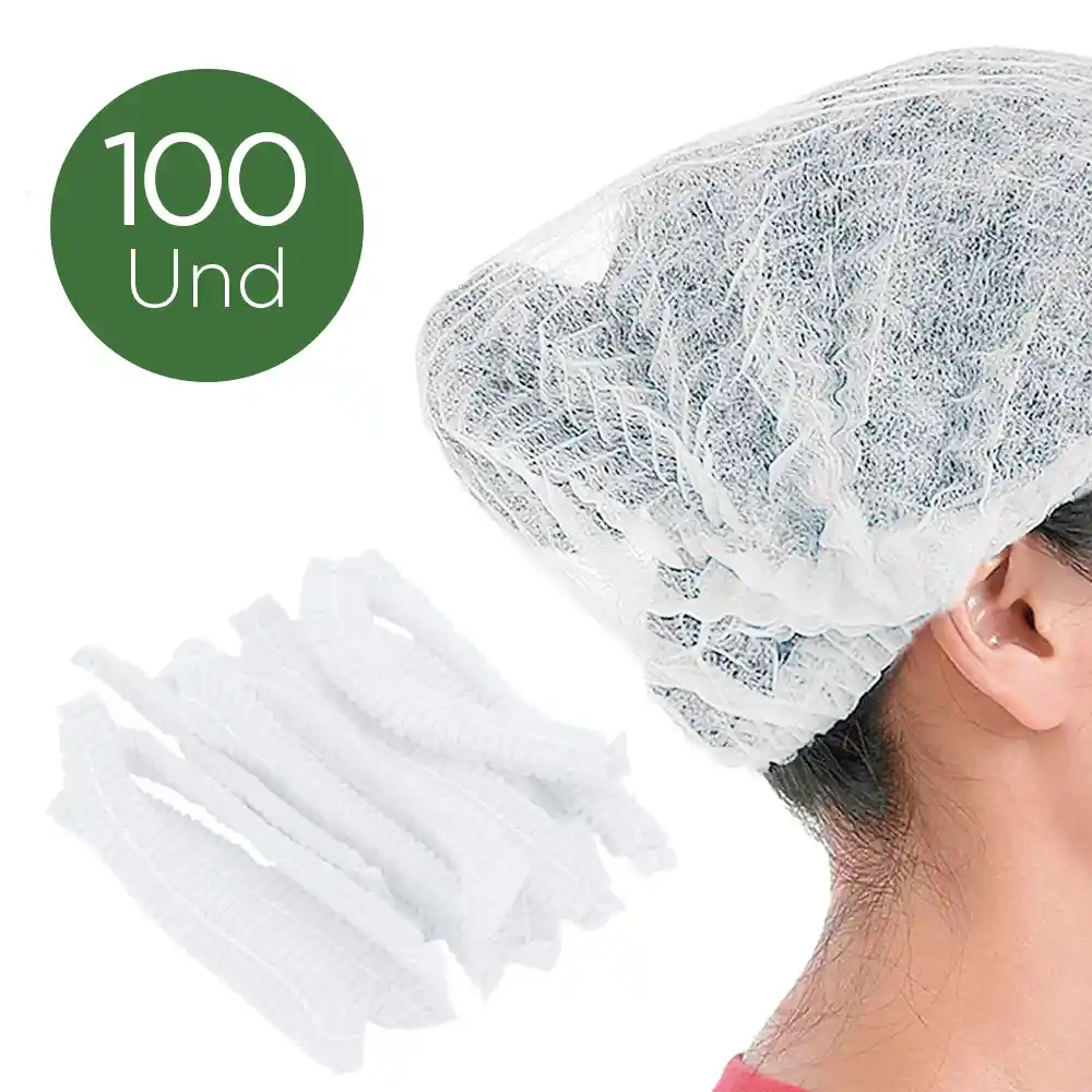 Gorro Quirúrgico Desechable Oruga 100 Und Blanco