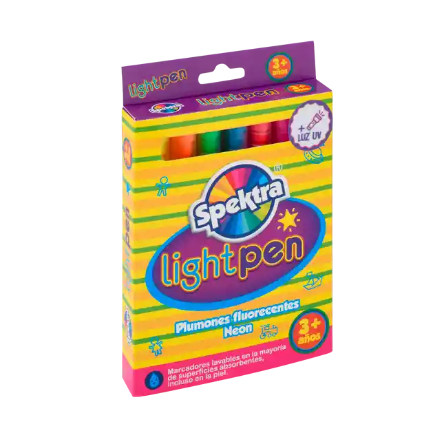 Marcadores Plumones Lavables Con Luz Uv Niños Niñas Adultos