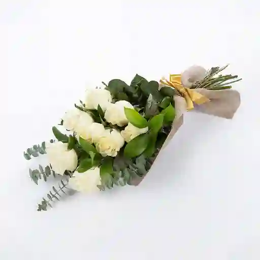 Bouquet 9 Rosas Blancas