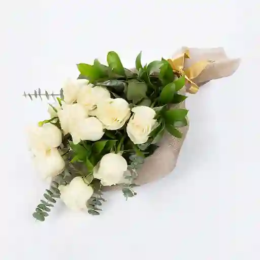 Bouquet 12 Rosas Blancas