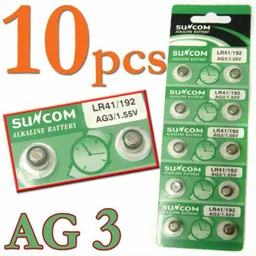 10 Baterías Pila Lr41-192-ag3 Suncom, 1.5v, Pack X 10