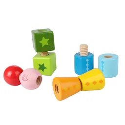 Juego Niños Motricidad Fina Giros Y Tornillos Madera Montessori