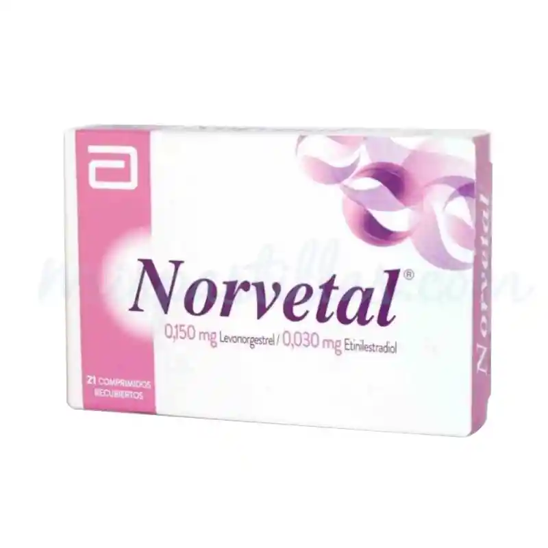 Norvetal Levonorgestrel 0,15 Mg Etinilestradiol 0,030 Mg 21 Comprimidos.