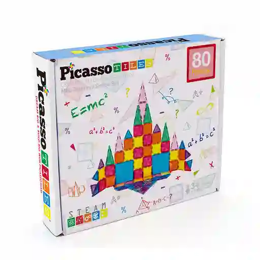 Picasso Tiles Juego De Construcción Magnético 80 Piezas Niños