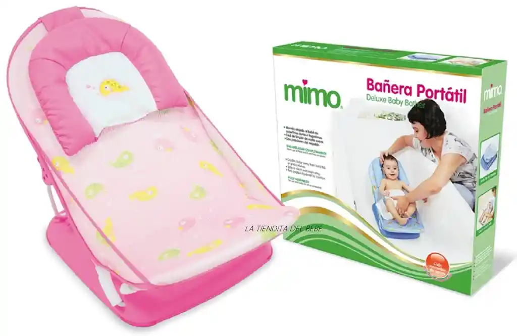 Bañera Portátil Silla Para Bañar Al Bebe Rosado Ref Mimo 15577