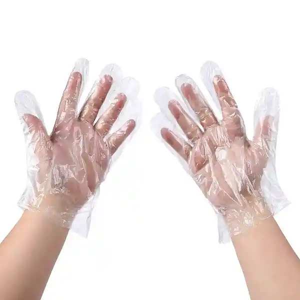 Guantes Plásticos Transparentes Desechables 100 Unds