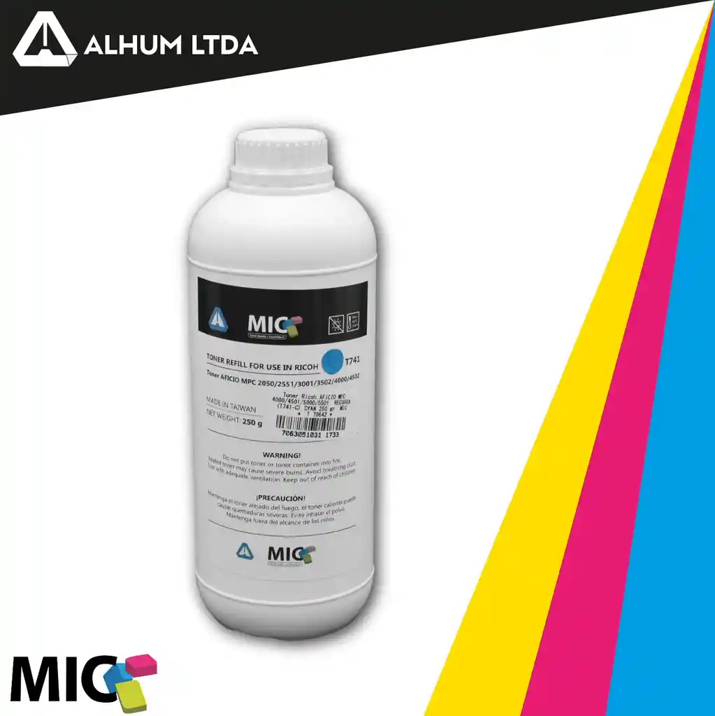 Toner Ricoh Mpc3003 3503 4503 6003 6004 Cian Recarga 250 Gr Mic