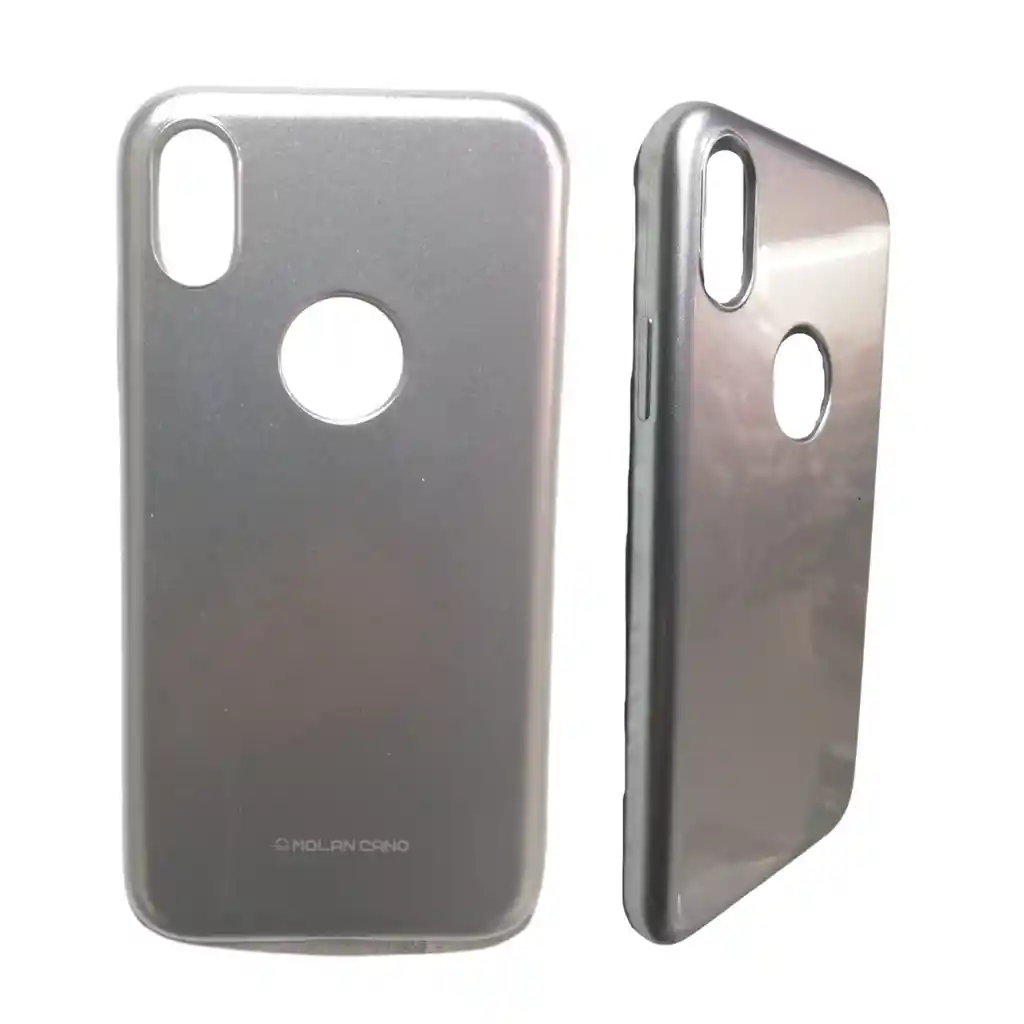 Funda Estuche Silicona Flexible Plateado Para Iphone Xs