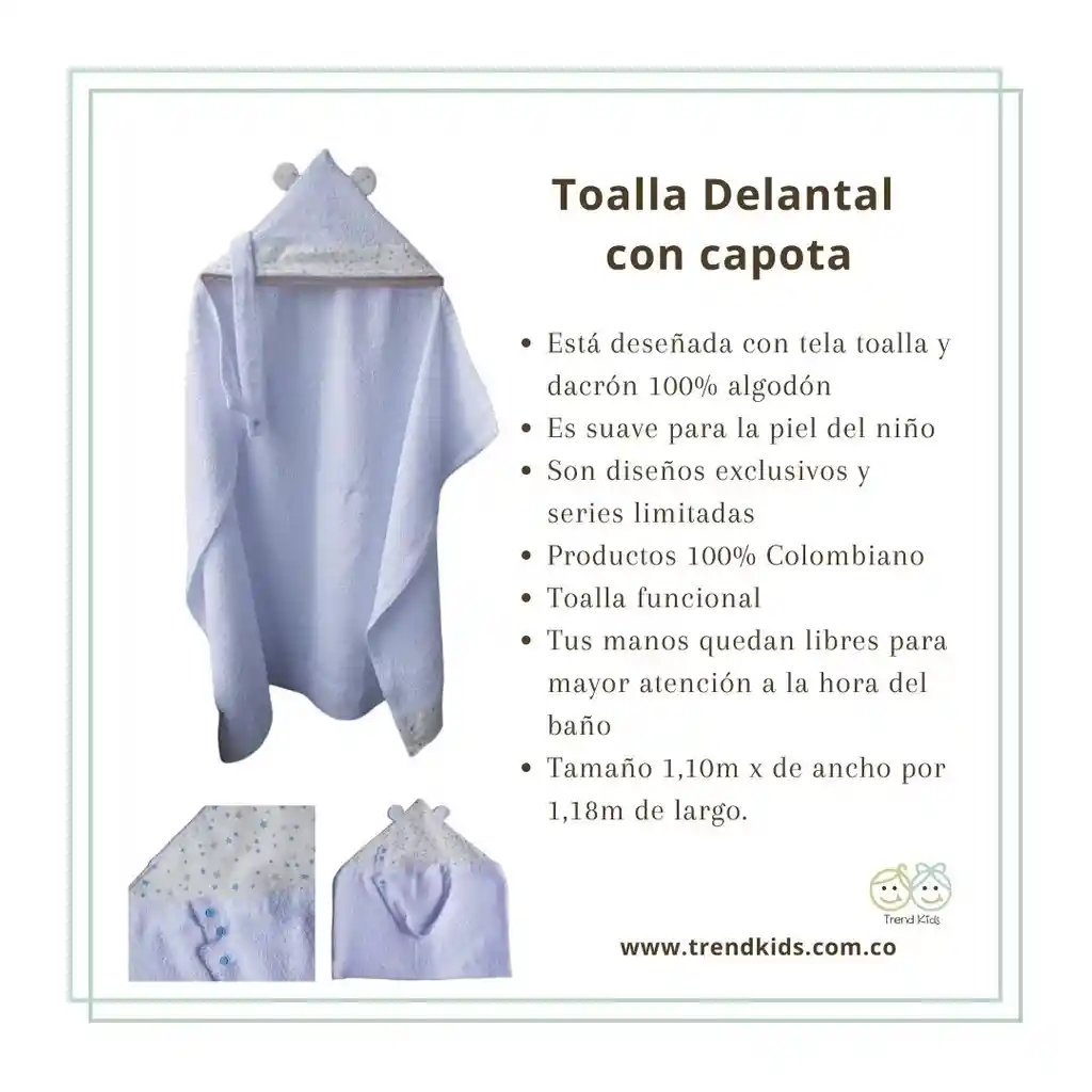 Toalla Delantal Con Capota Para Bebé Niño
