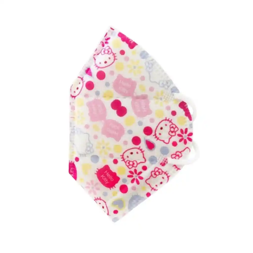 2 Tapabocas Hello Kitty Estampados N95 Niños Con Clip Nasal | Empaque Individual