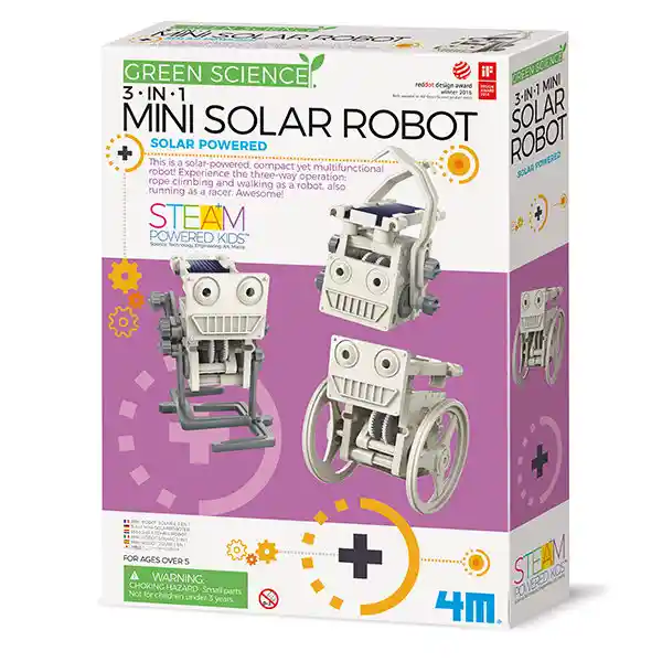 Experimento Juguete Niños Mini Robot Solar 3 En 1 Stem