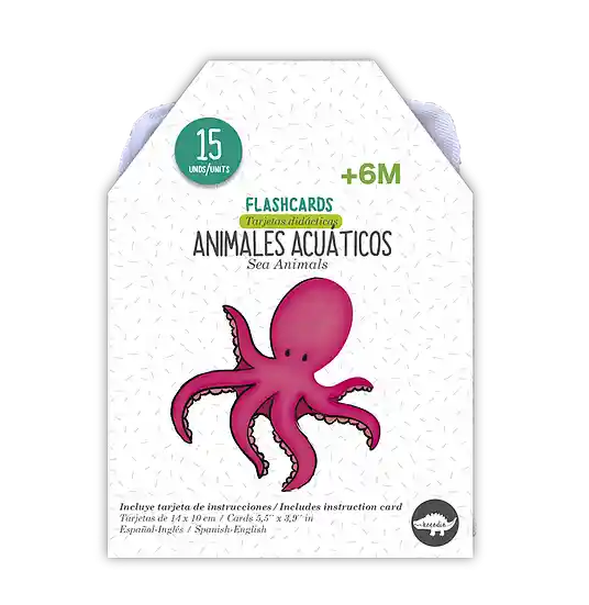 Flashcards Kocodio Animales Acuáticos Cartas Didácticas Niño