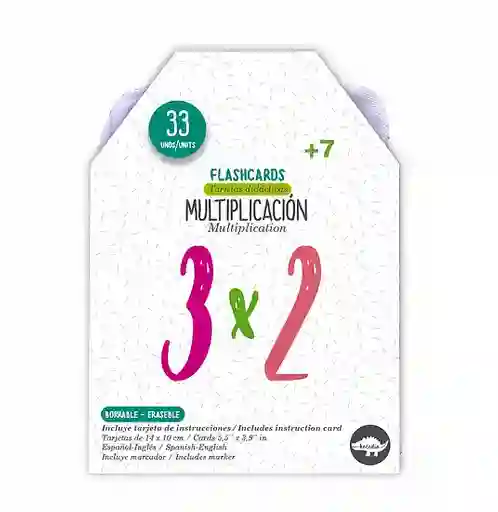 Multiplicación Flashcards Kocodio Borrables Cartas Didácticas
